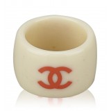 Chanel Vintage - Camellia Ring - Bianco Avorio - Anello Chanel - Alta Qualità Luxury