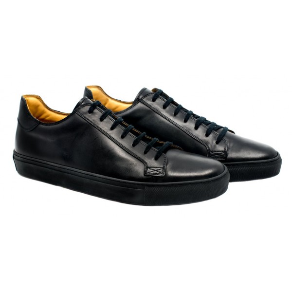 Bottega Senatore - Carulo - Sneakers - Black - Italian Handmade Man Shoes - High Quality Leather Shoes