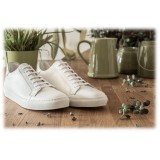 Bottega Senatore - Calvino - Sneakers - Bianco - Scarpe Artigianali Italiane Uomo - Scarpa in Pelle di Alta Qualità