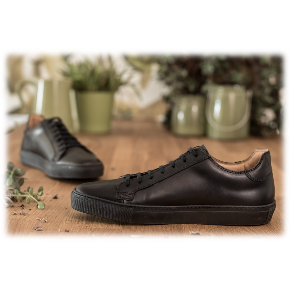 bottega senatore carulo sneakers black italian handmade man shoes high quality leather shoes