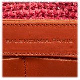 Balenciaga Vintage - Raffia Motocross Classic Bag - Brown Red - Leather and Straw Handbag - Luxury High Quality