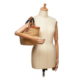 Balenciaga Vintage - Bistrot Panier Tote Bag - Brown Beige - Leather and Straw Handbag - Luxury High Quality