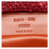 Balenciaga Vintage - Raffia Motocross Classic Bag - Brown Red - Leather and Straw Handbag - Luxury High Quality