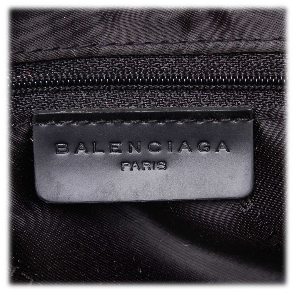 Balenciaga Vintage - Nylon Tote Bag - Black - Leather and Canvas Handbag -  Luxury High Quality - Avvenice
