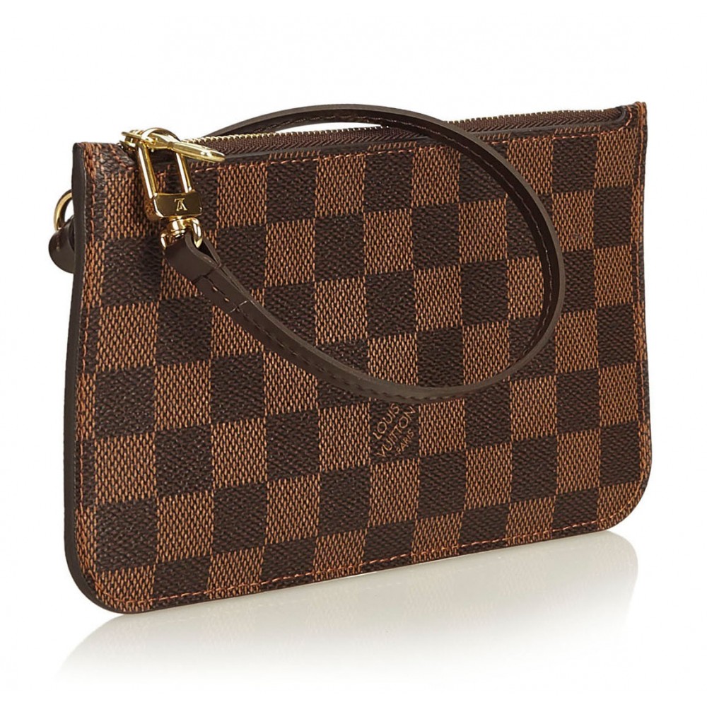 Louis Vuitton Vintage - Damier Ebene Wristlet Bag Pouch - Brown - Damier Canvas and Leather ...