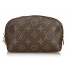 Louis Vuitton Vintage - Monogram Cosmetic Case Pouch - Brown - Leather and Monogram Leather Pouch - Luxury High Quality