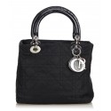 Dior Vintage - Lady Dior Nylon Cannage Handbag Bag - Nero - Borsa in Pelle e Tessuto - Alta Qualità Luxury