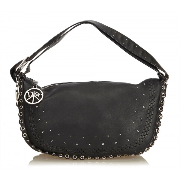 Dior Vintage - Peace and Love Hobo Bag - Black - Leather Handbag - Luxury High Quality