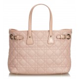 Dior Vintage - Cannage Panarea Tote Bag - Pink - Leather Handbag - Luxury High Quality