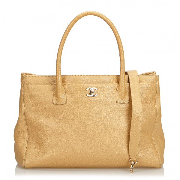 Chanel Vintage - Leather Cerf Tote Bag - Brown Beige - Leather Handbag -  Luxury High Quality - Avvenice