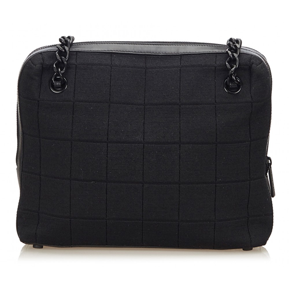 Chanel Vintage - Coated Canvas Sport Line Shoulder Bag - Black - Leather  and Canvas Handbag - Luxury High Quality - Avvenice