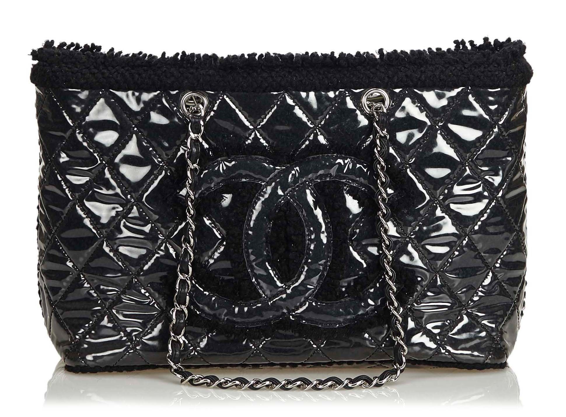 Chanel Vintage - Vinyl Toile Chain Tote Bag - Black - Canvas and Vinyl  Handbag - Luxury High Quality - Avvenice