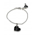 Chanel Vintage - CC Heart Charm Bracelet - Nero - Braccialetto Chanel - Alta Qualità Luxury