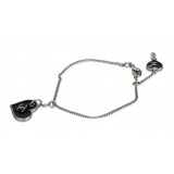 Chanel Vintage - CC Heart Charm Bracelet - Black - Chanel Bracelet - Luxury High Quality