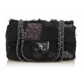 Chanel Vintage - Medium Patchwork Flap Bag - Nero - Borsa in Pelle e Agnello - Alta Qualità Luxury