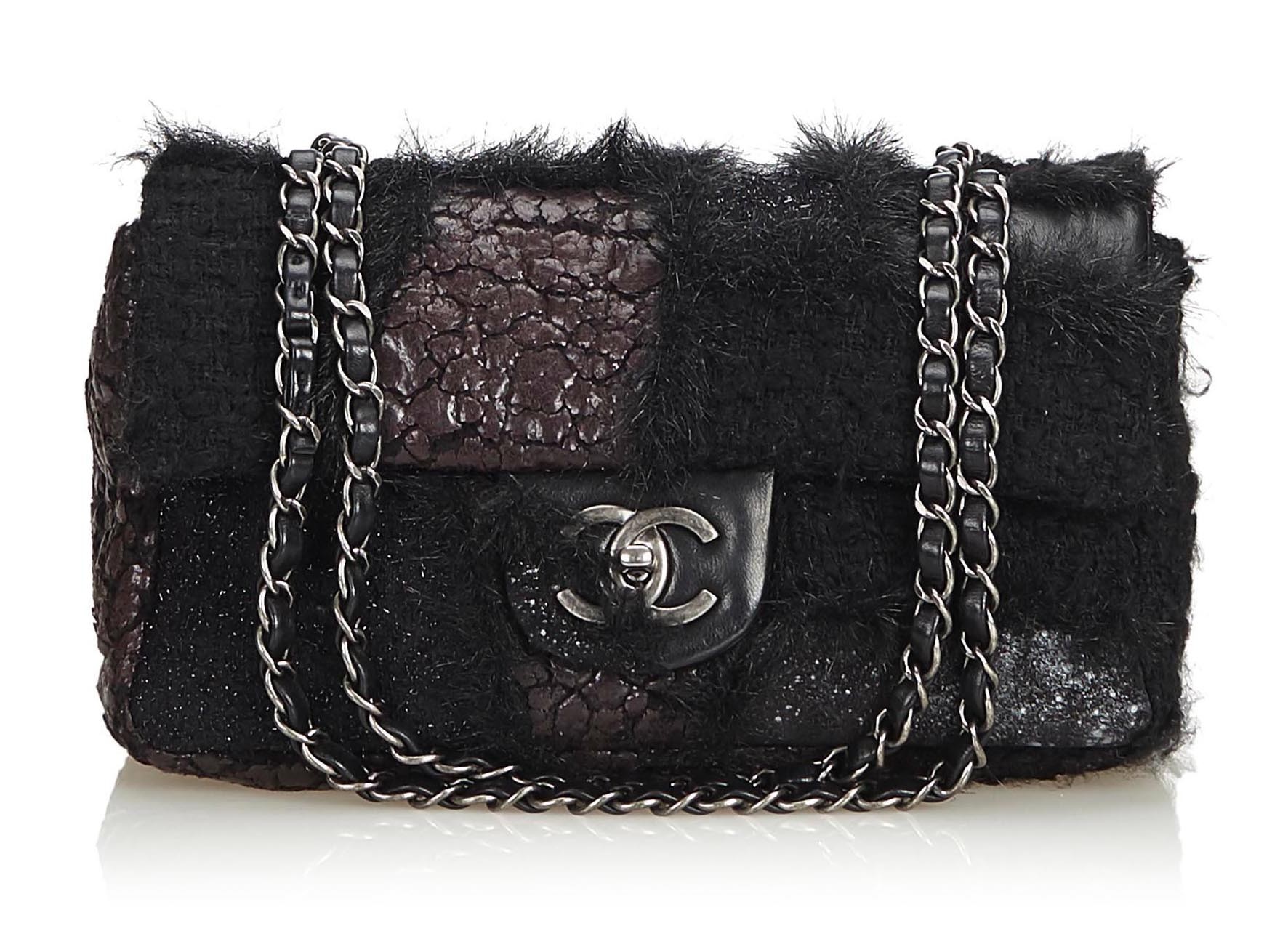 Chanel Vintage - Medium Patchwork Flap Bag - Black - Leather and Lambskin  Handbag - Luxury High Quality - Avvenice