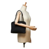 Chanel Vintage - Choco Bar Chain Cotton Handbag Bag - Nero - Borsa in Pelle e Tessuto - Alta Qualità Luxury