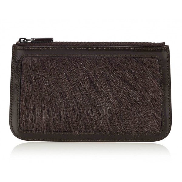 Céline Vintage - Fur Pouch Bag - Black - Leather Handbag - Luxury High Quality