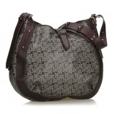 Céline Vintage - Macadam Shoulder Bag - Grey & Dark Grey - Leather & PVC Handbag - Luxury High Quality