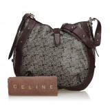 Céline Vintage - Macadam Shoulder Bag - Grigio e Grigio Scuro - Borsa in Pelle e PVC - Alta Qualità Luxury