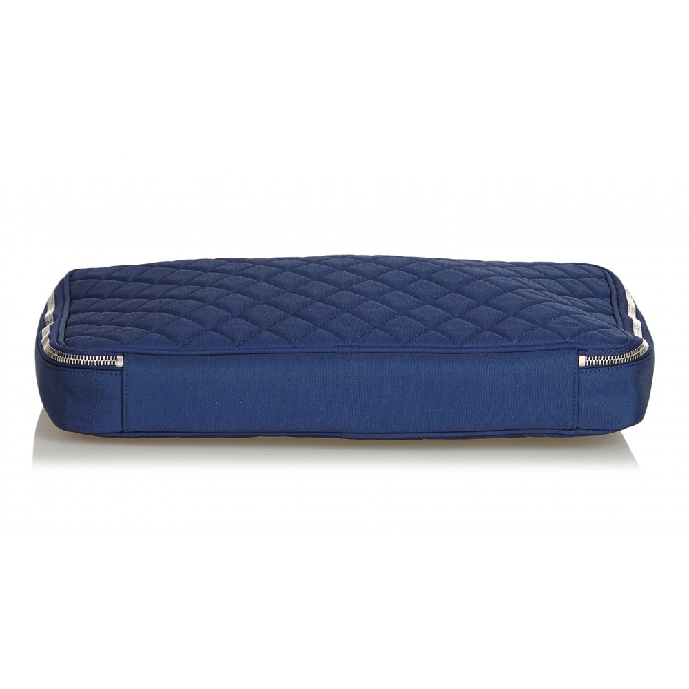Chanel Vintage - Matelasse Laptop Bag - Blue Navy - Canvar Handbag