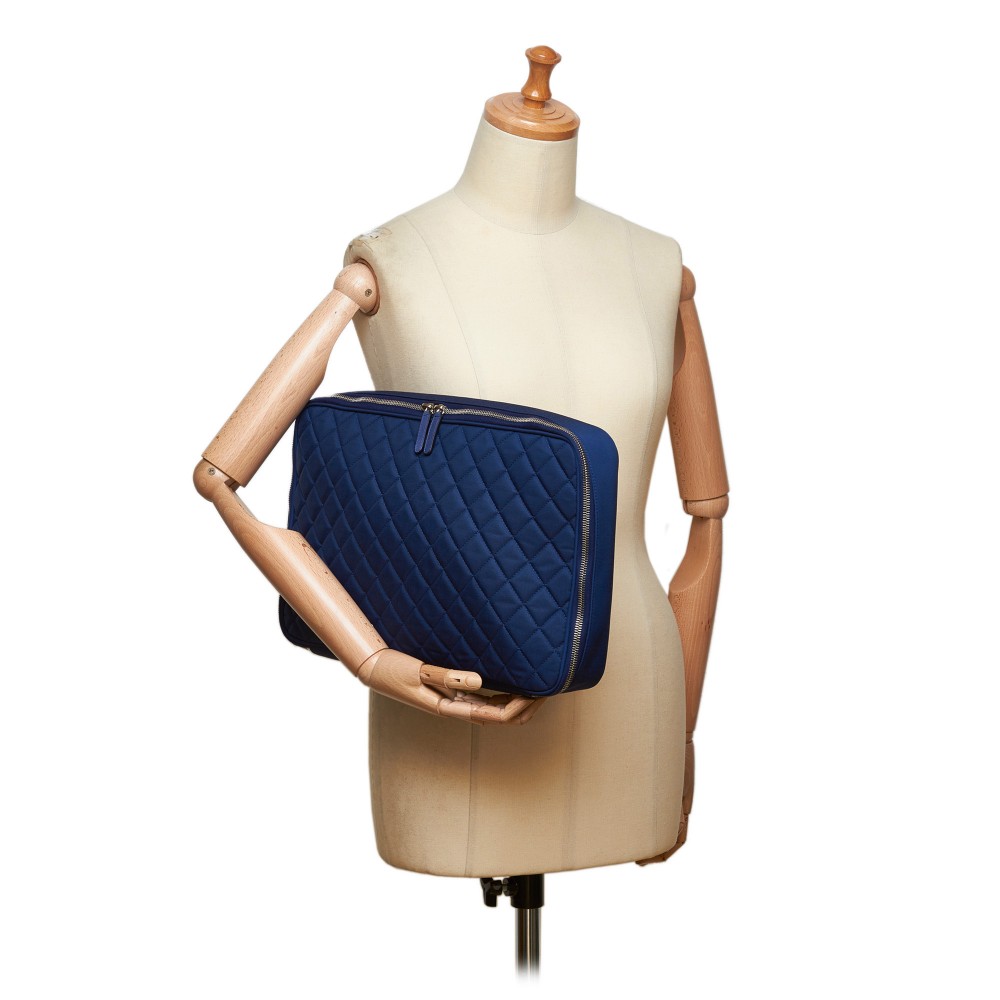 Chanel Vintage - Matelasse Laptop Bag - Blue Navy - Canvar Handbag