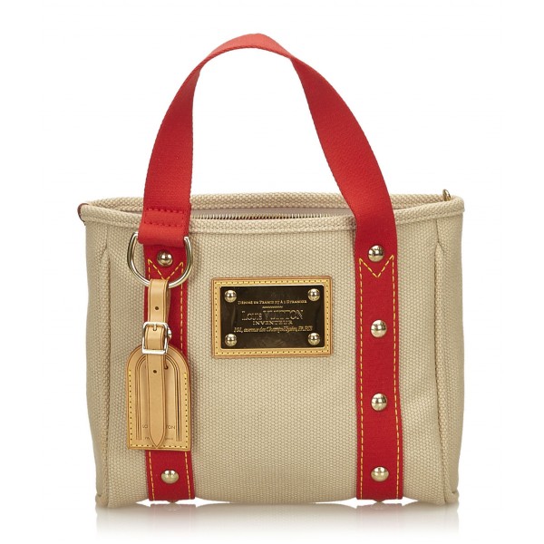 Louis Vuitton Vintage - Antigua Cabas PM Bag - Brown Beige - Canvas and Leather Handbag - Luxury High Quality