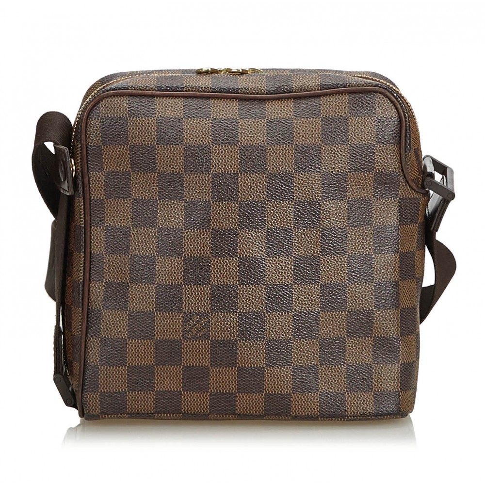 Louis Vuitton Vintage - Damier Ebene Olav PM Bag - Brown - Damier Canvas and Leather Handbag ...