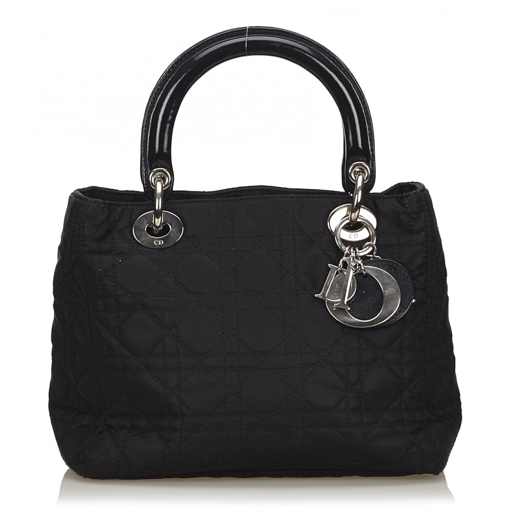 Christian Dior Vintage Cannage Medium Black Lady Dior Bag  Luxury Reborn