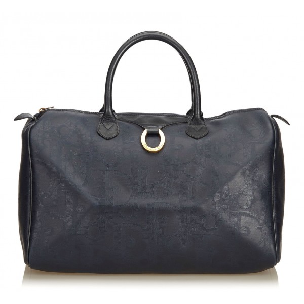 Dior Vintage - Oblique Duffle Bag - Black - Leather Handbag - Luxury High Quality