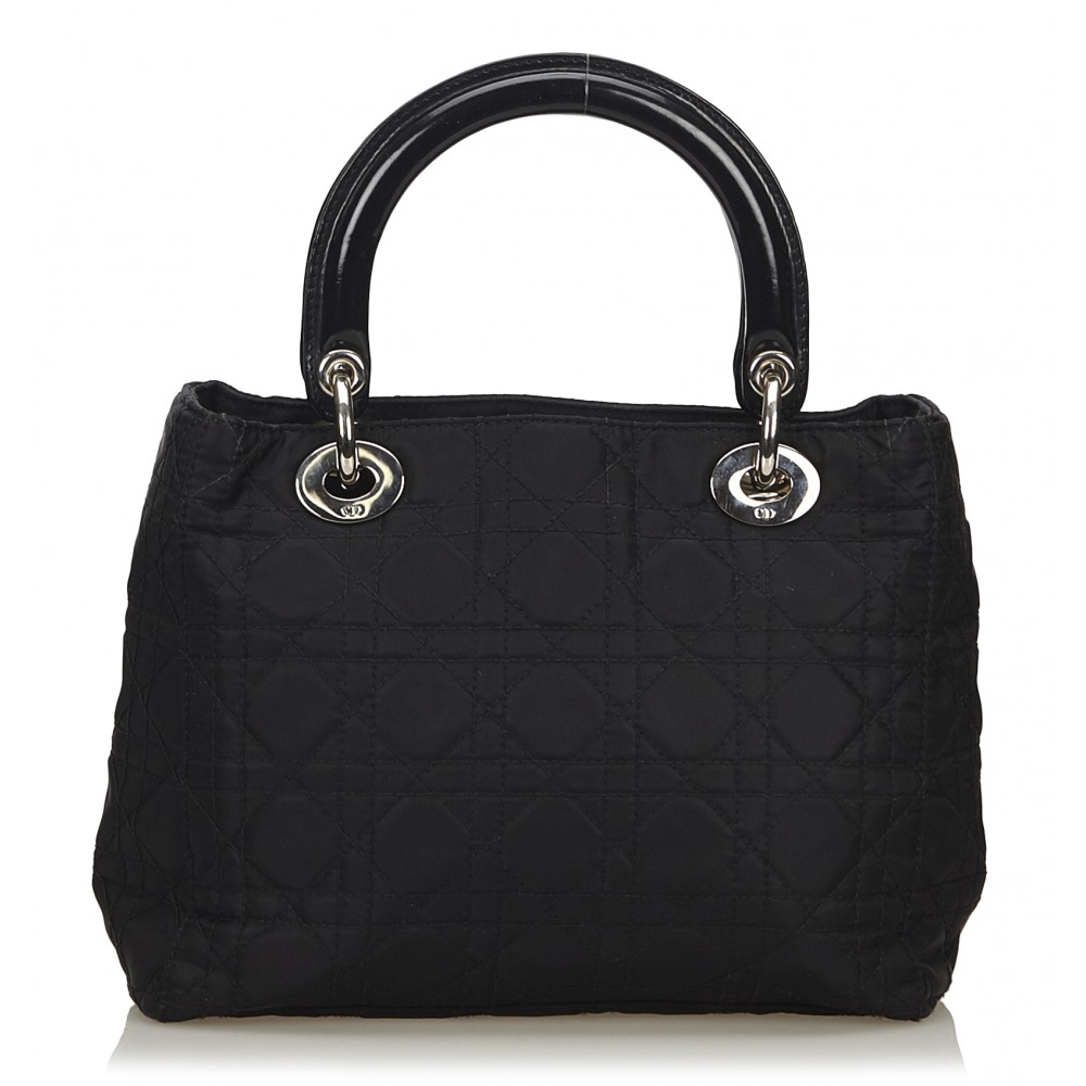 Vintage Christian Dior 2way Bag Tote Bag Shoulder Bag Black Color Leather