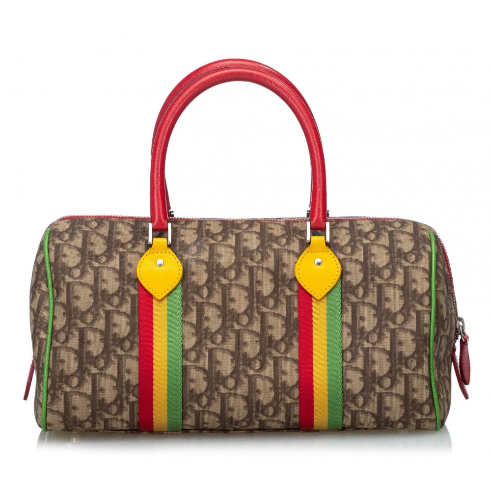 Dior Vintage - Rasta Oblique Handbag Bag - Brown - Leather Handbag ...