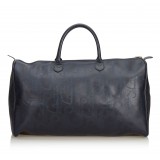 Dior Vintage - Big Oblique Duffle Bag - Black - Leather Handbag - Luxury High Quality