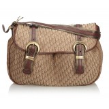 Dior Vintage - Oblique Shoulder Bag - Brown Beige - Leather Handbag - Luxury High Quality