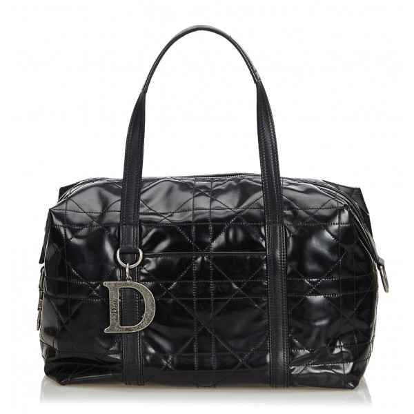 christian dior black leather handbag