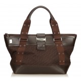 Dior Vintage - Oblique Shoulder Bag - Brown - Leather and Canvas Handbag - Luxury High Quality