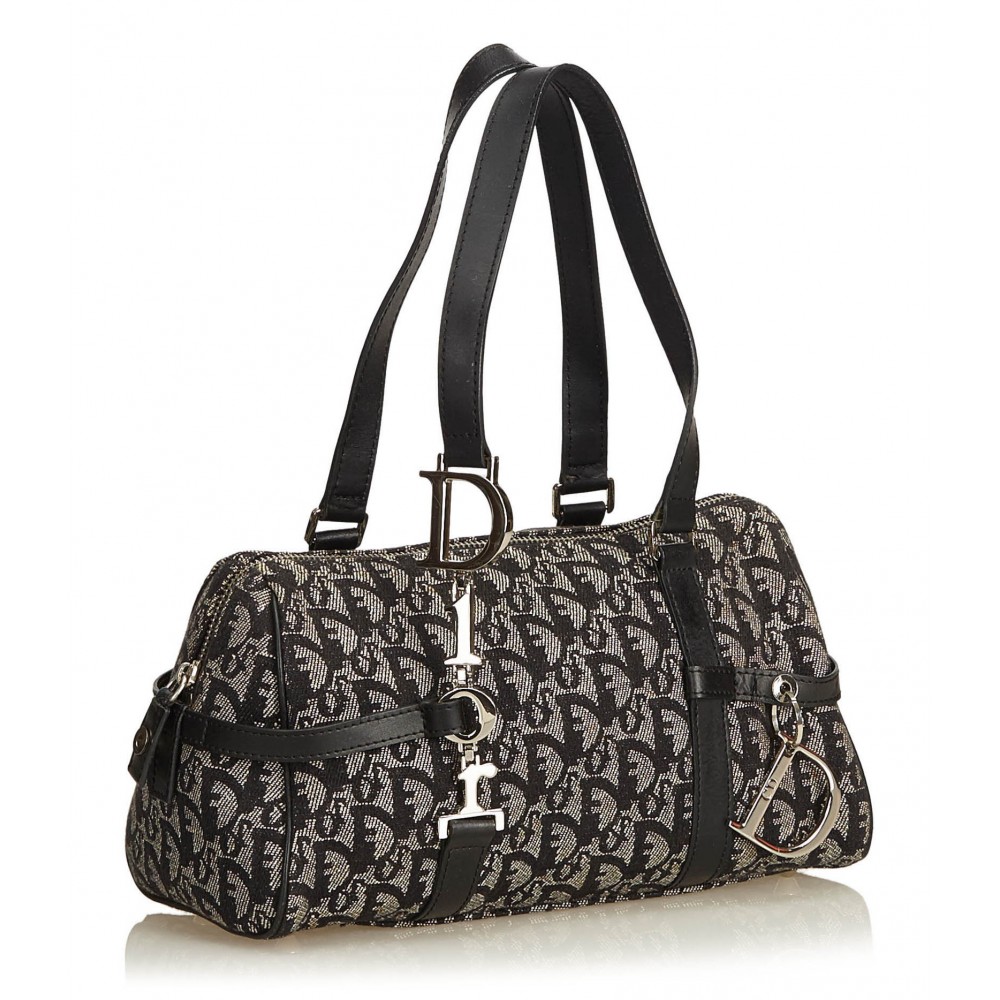 Dior Vintage - Oblique Canvas Crossbody Bag - Black - Leather Handbag -  Luxury High Quality - Avvenice