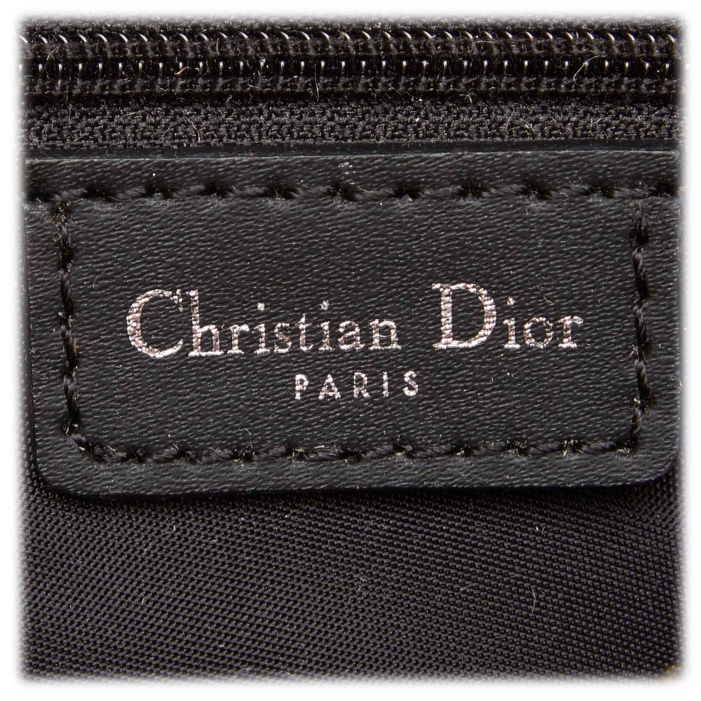 Christian Dior Boston Bag Black PVC Overall Pattern Height 30
