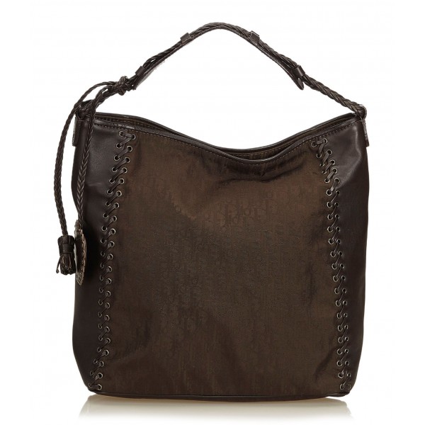 Dior Vintage - Oblique Tote Bag - Marrone - Borsa in Pelle - Alta Qualità Luxury