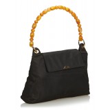 Dior Vintage - Nylon Malice Pearl Shoulder Bag - Black - Leather and Canvas Handbag - Luxury High Quality