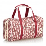 Dior Vintage - Oblique Trotter Boston Bag - Red White - Leather Handbag - Luxury High Quality