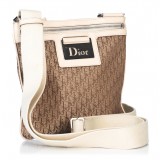 Dior Vintage - Oblique Jacquard Crossbody Bag - Brown Beige - Leather and Canvas Handbag - Luxury High Quality