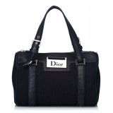 Dior Vintage - Oblique Jacquard Boston Bag - Nero - Borsa in Pelle e Tessuto - Alta Qualità Luxury