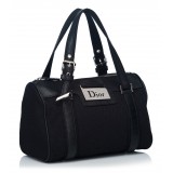 Dior Vintage - Oblique Jacquard Boston Bag - Nero - Borsa in Pelle e Tessuto - Alta Qualità Luxury