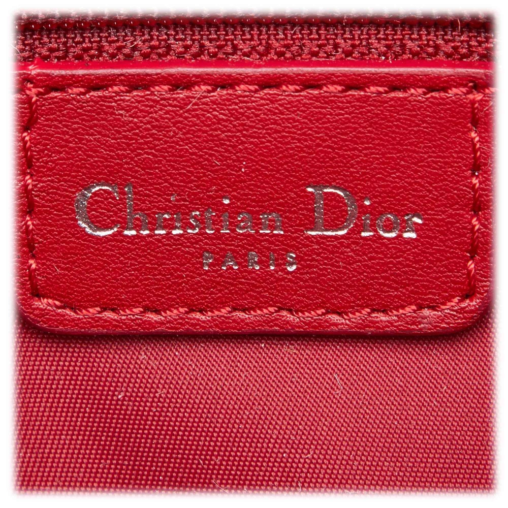 Dior Vintage - Oblique Jacquard Shoulder Bag - Red - Leather and Canvas ...