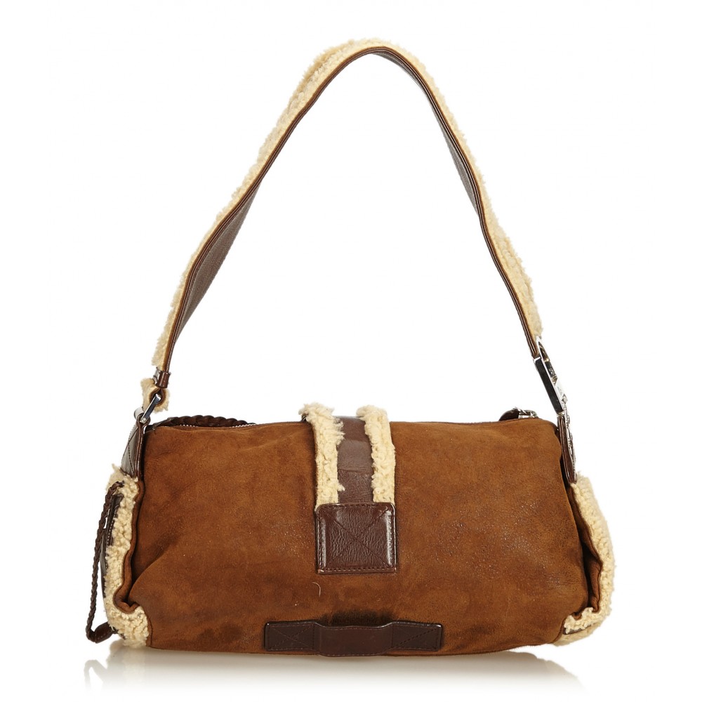 Dior Vintage - Mouton Flight Shoulder Bag - Brown - Leather Handbag ...