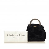 Dior Vintage - Velour Malice Handbag Bag - Black - Velour and Leather Handbag - Luxury High Quality