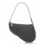 Dior Vintage - Denim Mini Saddle Bag - Blue - Leather and Canvas Handbag - Luxury High Quality