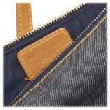 Dior Vintage - Denim Mini Saddle Bag - Blue - Leather and Canvas Handbag - Luxury High Quality