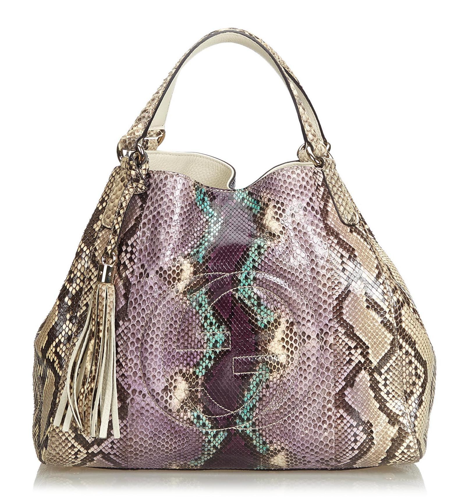 Gucci Vintage - Medium Python Soho Bag - Brown Beige Multi - Python Leather  Handbag - Luxury High Quality - Avvenice